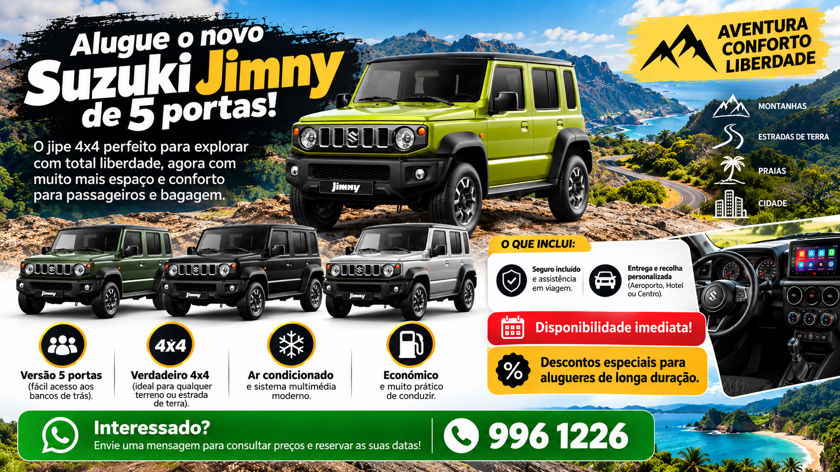 Aluguer do novo Suzuki Jimny de 5 portas