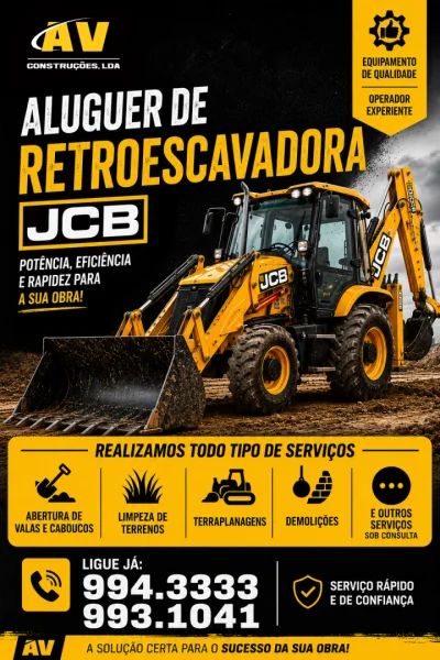 Aluguer de Retroescavadora