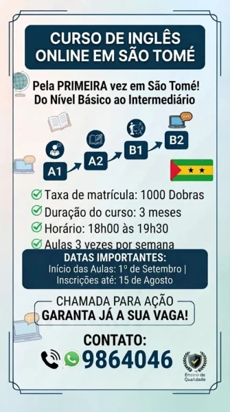 Curso de Inglês Online em São Tomé