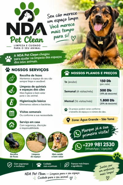 Recolha de fezes, e limpezas de espaços para cães e gatos.