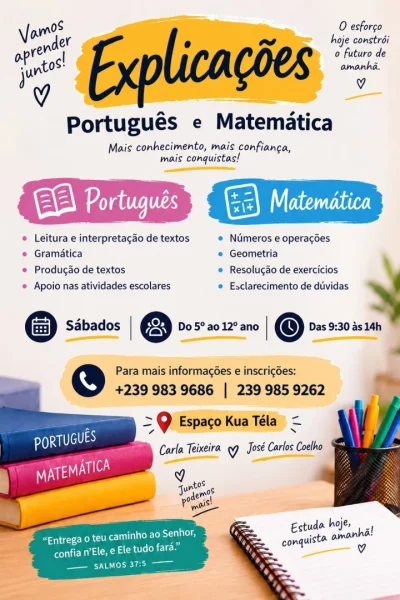 Explicações de Português e Matemática